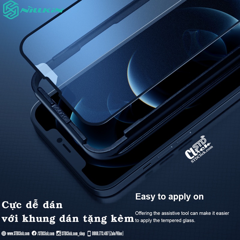 KÍNH CƯỜNG LỰC IPHONE 13 PRO MAX NILLKIN CHỐNG VÂN TAY FOGMIRROR 2.5D CHÍNH HÃNG