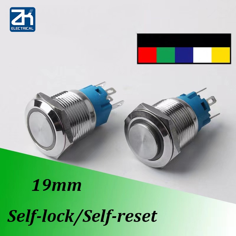 Công Tắc Đèn Led Tròn 19Mm 12V 24V 36V 48V 110 - 2
