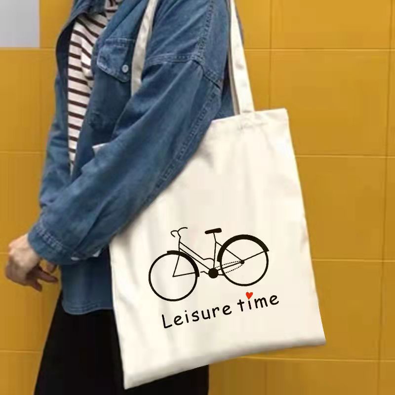 Túi Tote, Túi Vải Canvas  Đựng Vừa Giấy A4 Họa Tiết Dễ Thương Phong cách Trẻ Trung, Tinh Tế