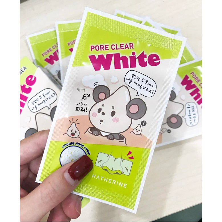 Miếng Dán Lột Mụn Đầu Trắng Hatherine Pore Clear White Strong Nose Strip | BigBuy360 - bigbuy360.vn