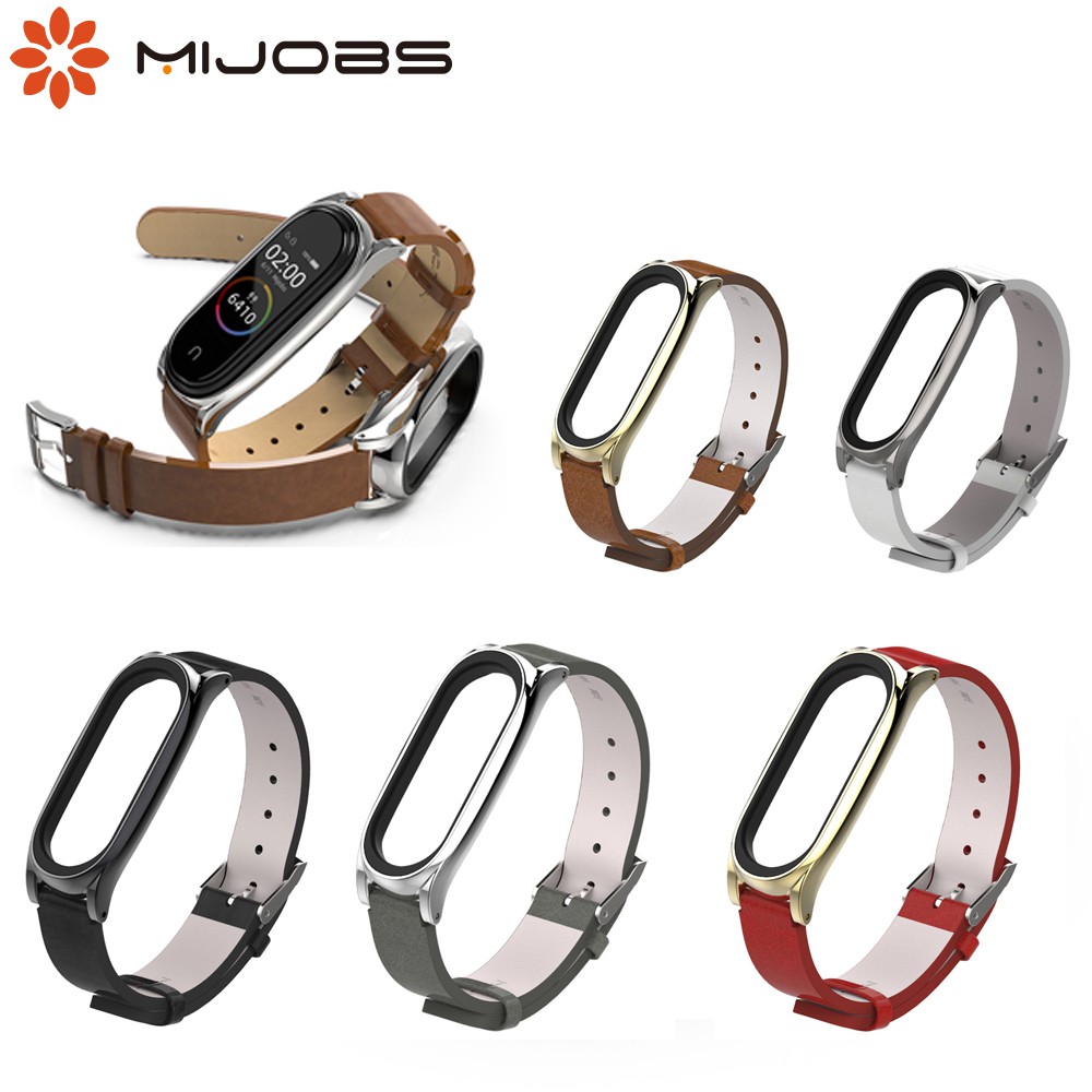Dây Đeo Tay Bằng Da pu Cho Đồng Hồ Thông Minh xiaomi mi band 4 3 Hoặc mi band 5 6 plus
