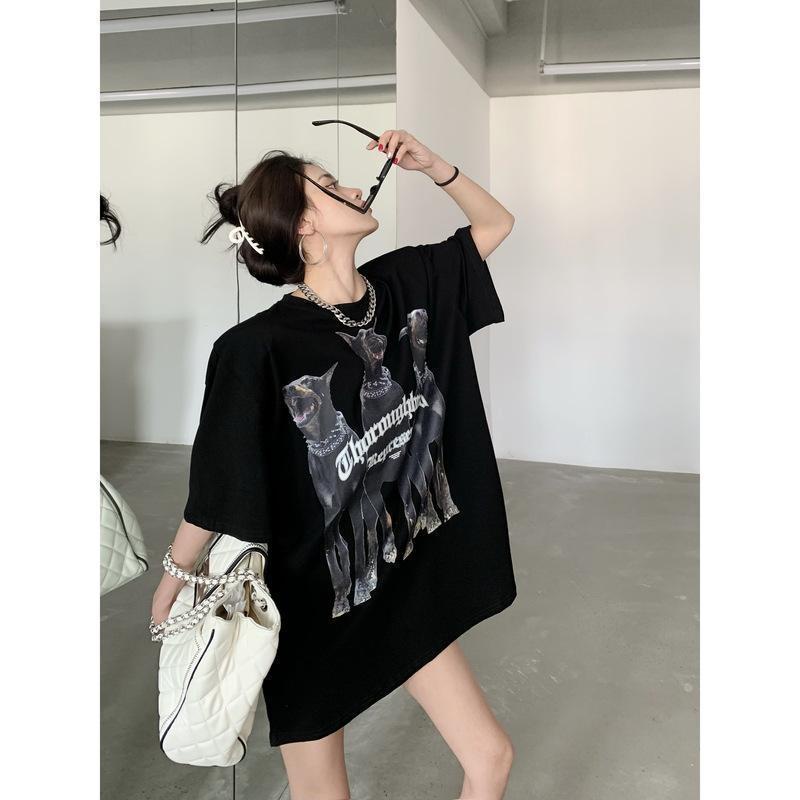 Áo thun COZOKC tay ngắn cổ tròn in họa tiết thời trang