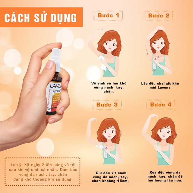 Xịt Khử Mùi LAVENA Khô Thoáng Ngăn Bài Tiết Mồ Hôi 30ml