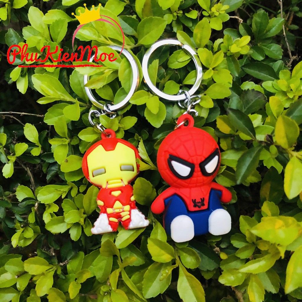 [ẢNH THẬT] Móc khóa siêu nhân Marvel người nhện và Iron Man tự Handmade