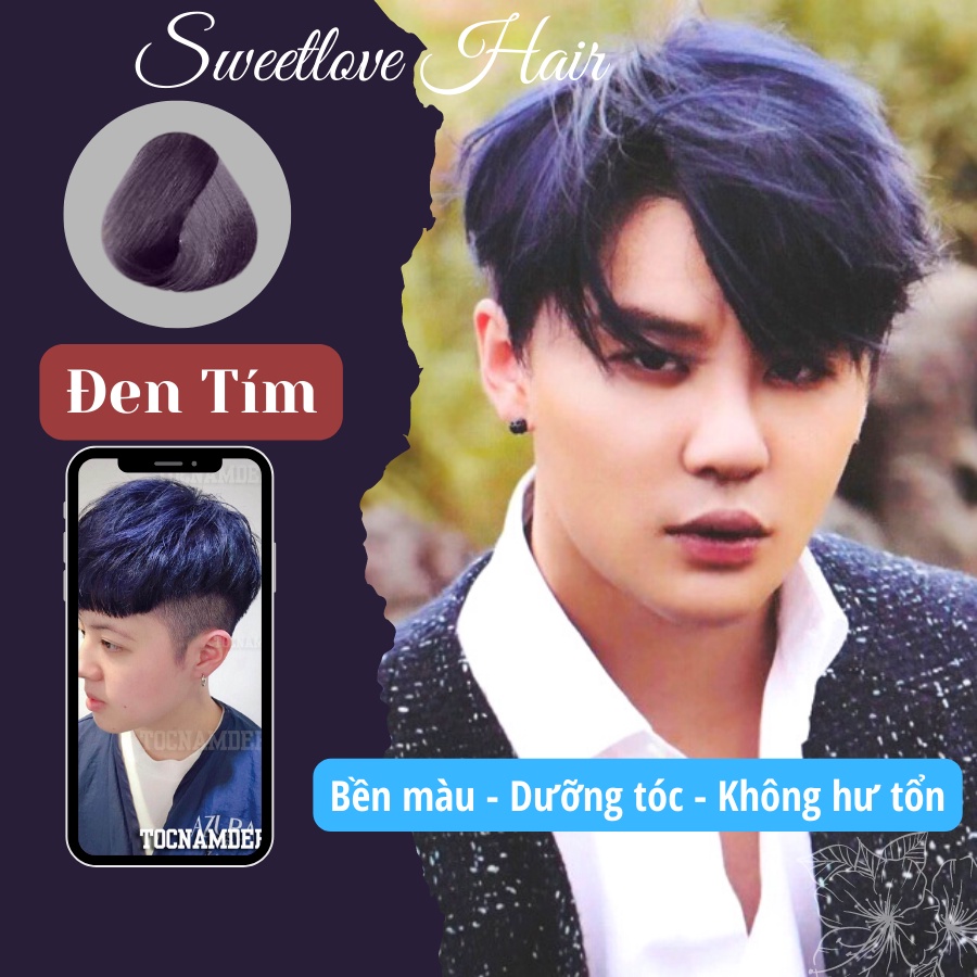 Thuốc nhuộm tóc màu TÍM ĐEN nam Sweetlovehair Hàng chất lượng chính hãng  Công ty Xuân Thì phân phối | Shopee Việt Nam
