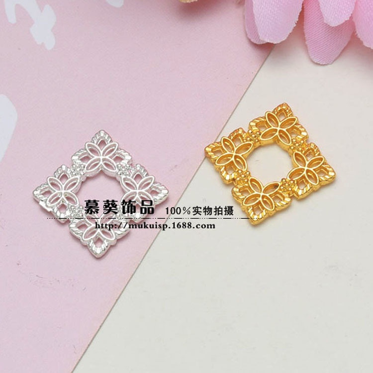 (5 cái)Phiến đúc hình thoi 15*15mm, Nguyên liệu làm trang sức cổ trang, Nguyên liệu DIY