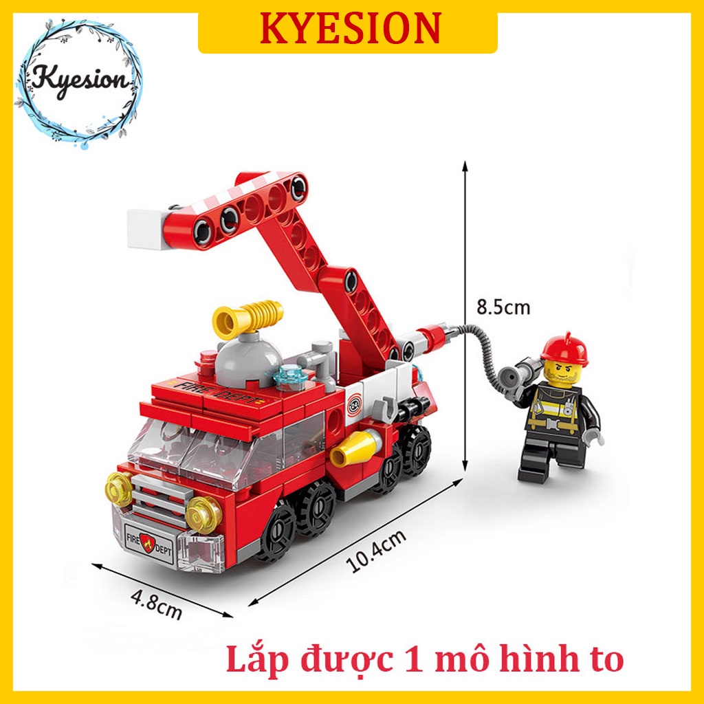 ĐỒ CHƠI THÔNG MINH LEGO XE CỨU HỎA KEYSION LÀM BẰNG NHỰA ABS PP AN TOÀN CHO TRẺ, GIÚP BÉ PHÁT TRIỂN TRÍ TUỆ