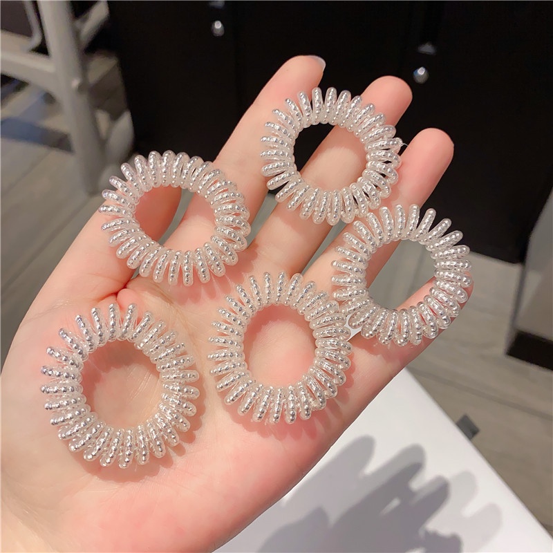 Dây Cột Tóc Cao Su Hình Lò Xo Đơn Giản Thời Trang Cổ Điển