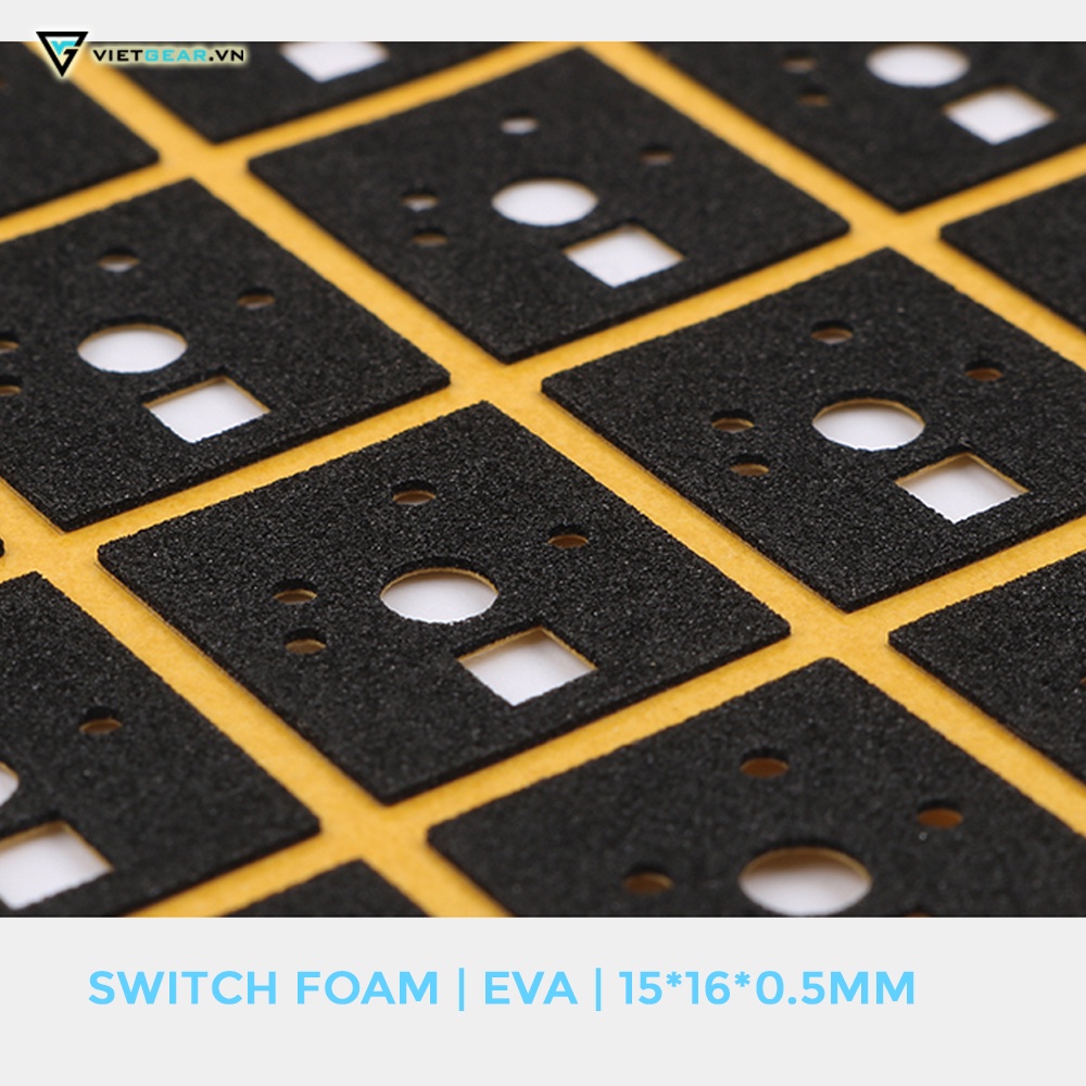 Tấm tiêu âm switch foam Poron 15x16x0,5mm giúp âm thanh gọn gàng êm ái