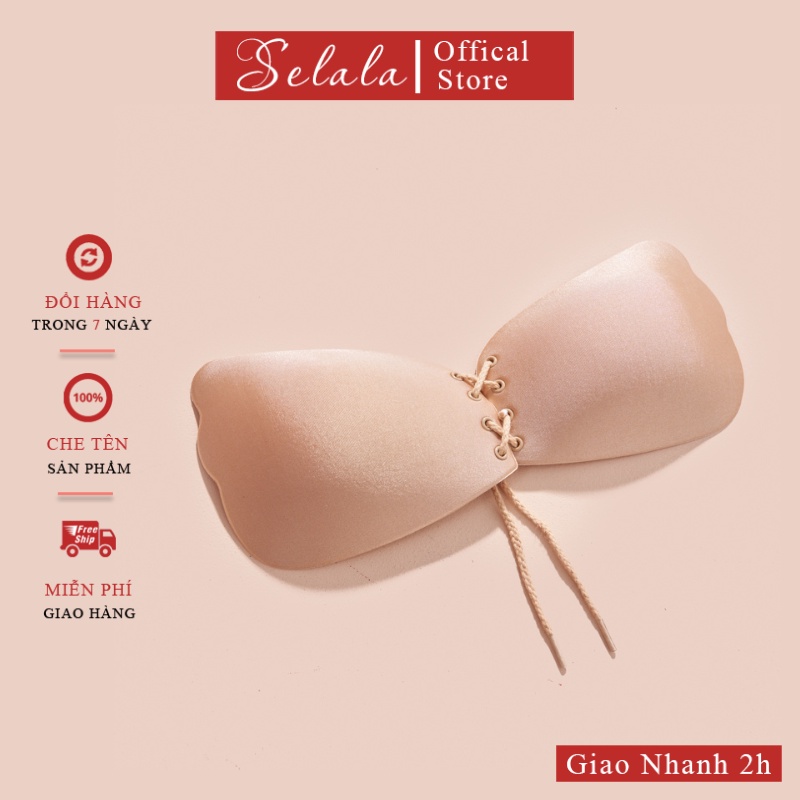 Miếng Dán Ngực Silicon Selala Hình Cánh Tiên Dây Rút Siêu Bền Dính Siêu Chắc Ôm Ngực