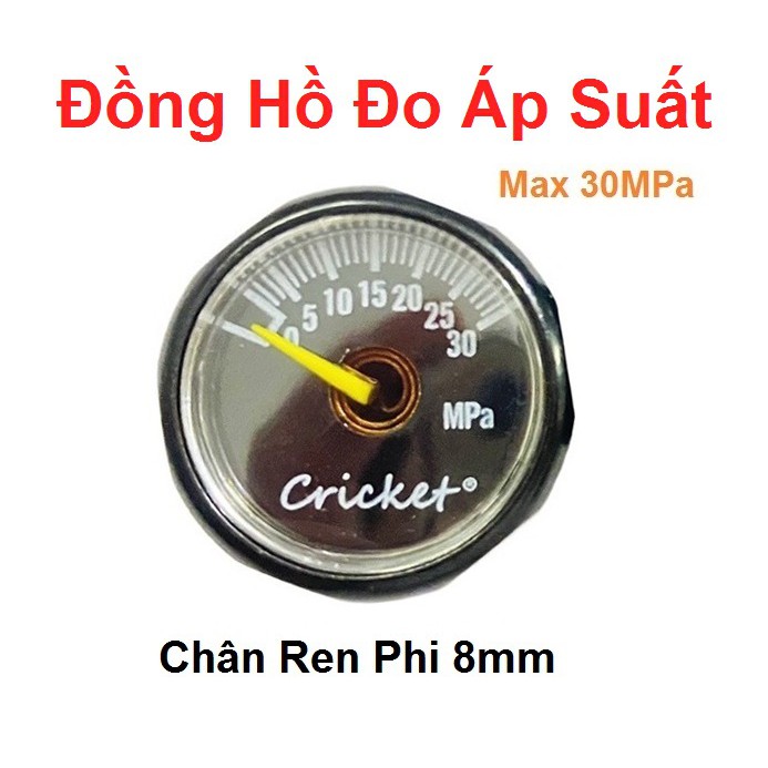 Đồng hồ đo áp suất - chân 8mm - 30MPa   pkb 🍂