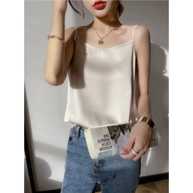 Áo Hai Dây Hai Mảnh Bằng Lụa Dáng Ngắn Thời Trang Dành Cho Nữ | BigBuy360 - bigbuy360.vn