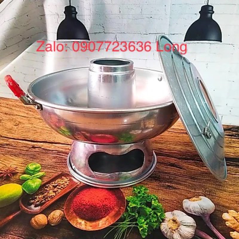 NỒI LẨU CÙ LAO Nhôm - Lẩu THAN TRUYỀN THỐNG dụng cụ nấu các món lẩu , Xíu Mại Bánh Mì ĐẶC SẢN MIỀN TÂY 24cm