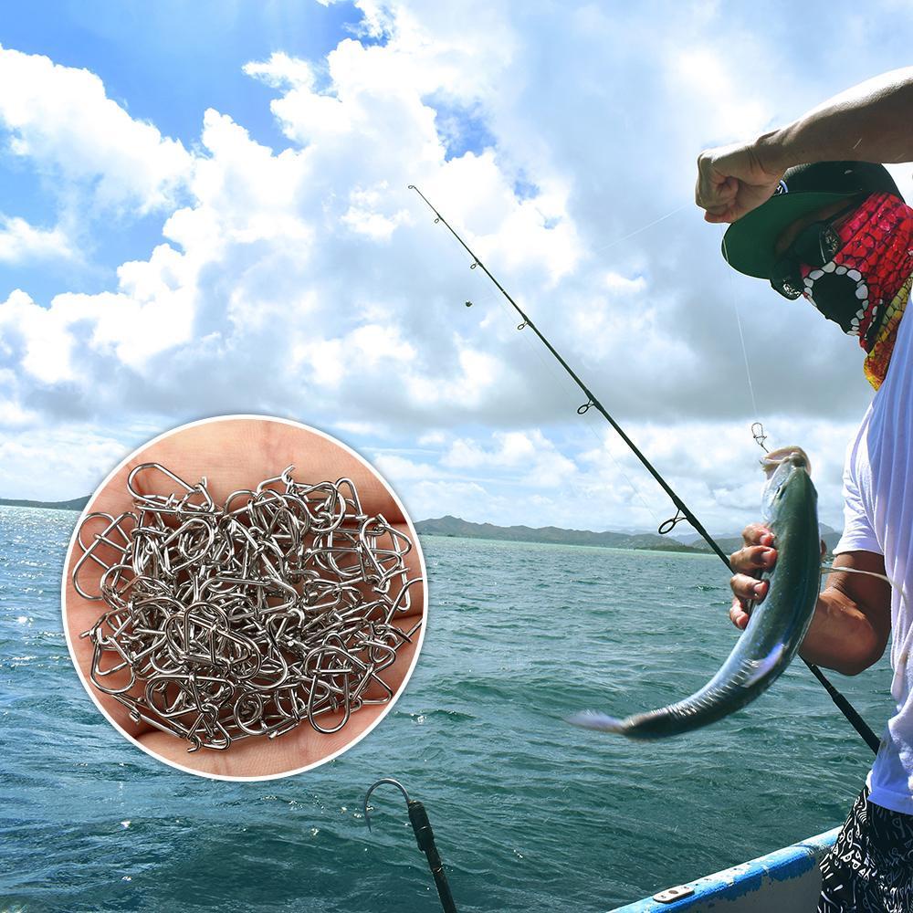 MUVAKO Set 100 Vòng Treo Móc Câu Cá Bằng Thép Không Gỉ Chất Lượng Cao