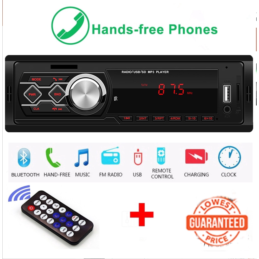 Đầu máy nghe nhạc MP3 / USB / SD / AUX-IN / FM 12V cho xe hơi tiện dụng
