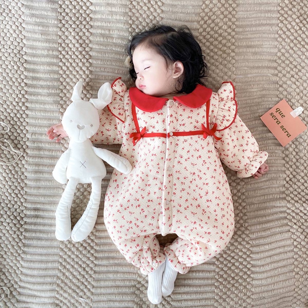 Sanlutoz Tay Dài In Hoa Dễ Thương Cho Trẻ Sơ Sinh Tết Bộ đồ liền thân