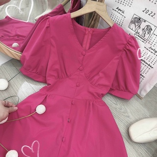 ĐẦM CỔ V NÚT BỌ XẺ TÀ 2M