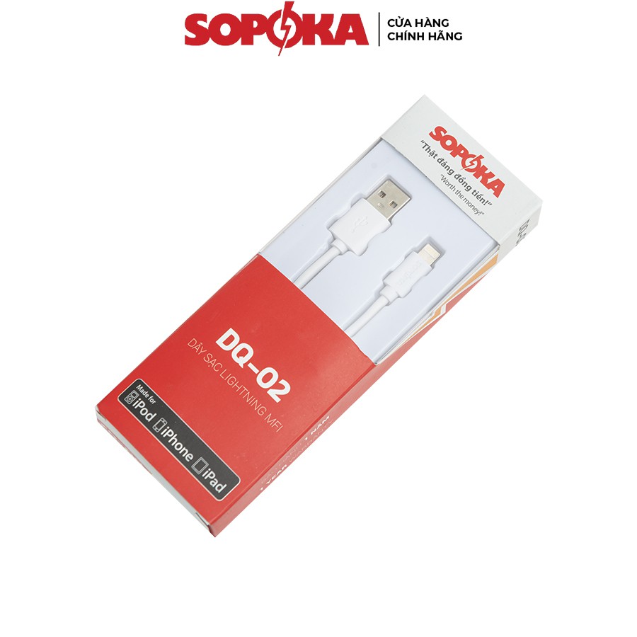Cáp sạc dành cho máy Iphone SOPOKA DQ02 chân Lighting chính hãng dây 1M