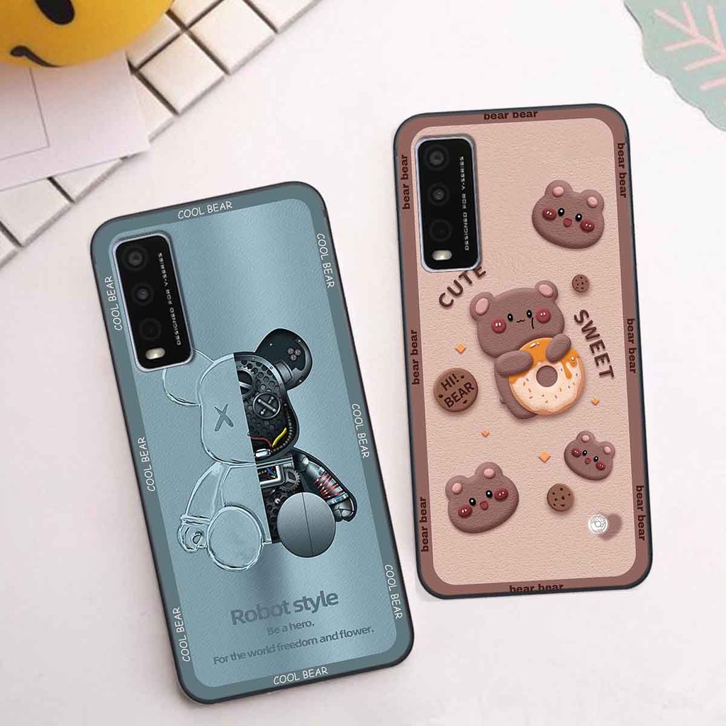 Ốp Vivo Y20 bear brick, gấu đáng yêu, dễ thương