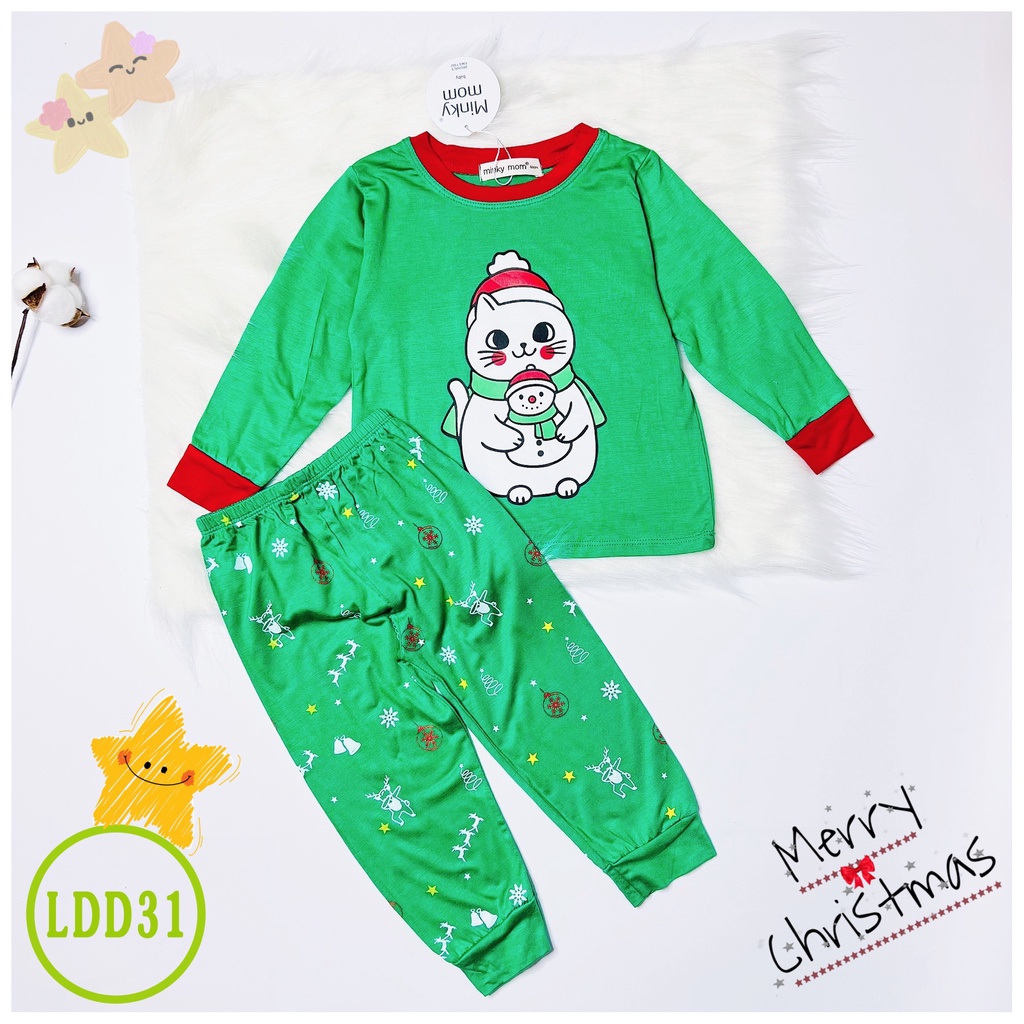 [LDD31] Bộ Dài Tay Thun Lạnh MINKY MOM CÓ SIZE ĐẠI Phiên Bản Noel 2021 Mềm Mịn, Thấm Hút Mồ Hôi, Hàng Chuẩn Đẹp Cho Bé