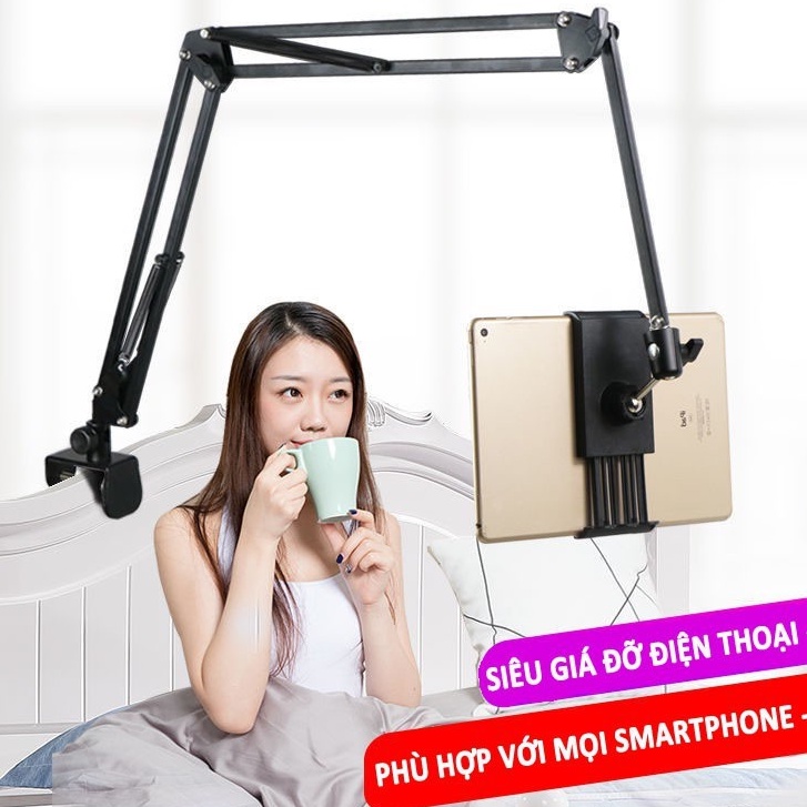 Giá Đỡ Điện Thoại, Ip Xem Phim Kẹp Đầu Giường, Bàn Phù Hợp Cho Điện Thoại 4.8 inch -> 10.5 inch- Loại 1 -DC4764