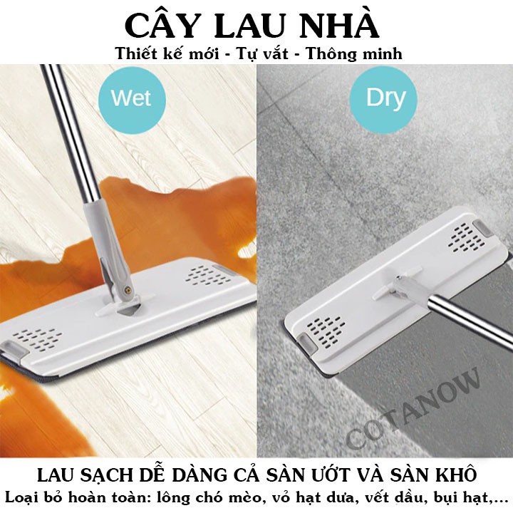 Cây Lau Nhà Tự Vắt Thông Minh 2 Ngăn Xoay 360 Độ COTANOW