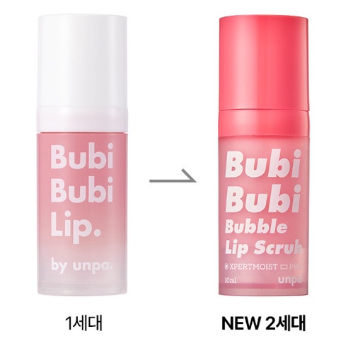 Gel tẩy tế bào chết sủi bọt cho môi Unpa Bubi Bubi Bubble Lip Scrub 10ml - ninishop