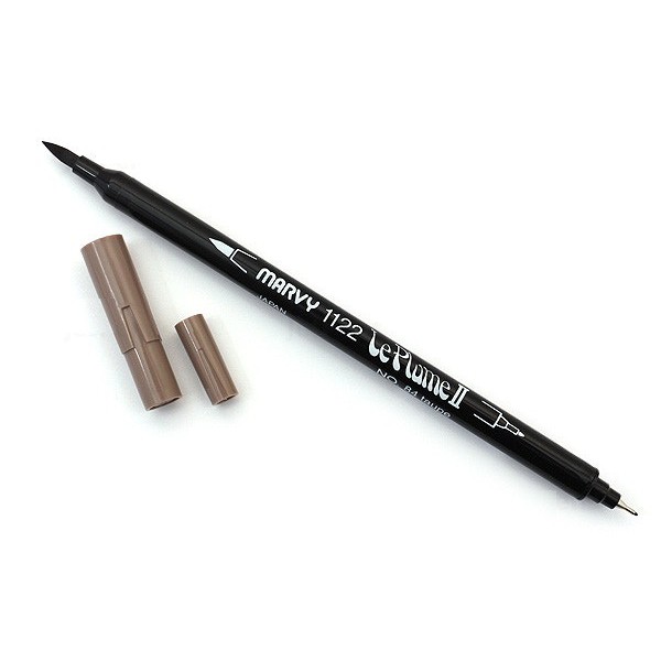 Bút lông đầu cọ viết calligraphy Marvy Le Plume II Double-Sided Watercolor Marker - Màu nâu nhạt (Taupe - 84)