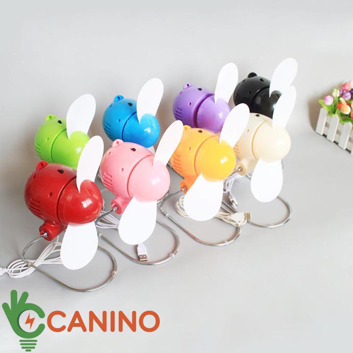 Quạt con cóc mini cắm cổng USB Canino nhiều màu quat cầm tay dùng pin đa năng