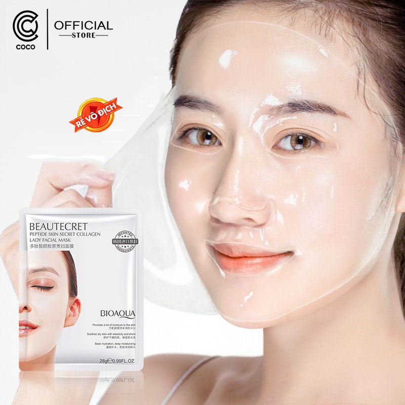 Mặt nạ thủy tinh🍅FREESHIP🍅 trong suốt  collagen Bioaqua dạng thạch dưỡng da căng bóng, trẻ hoá làm da