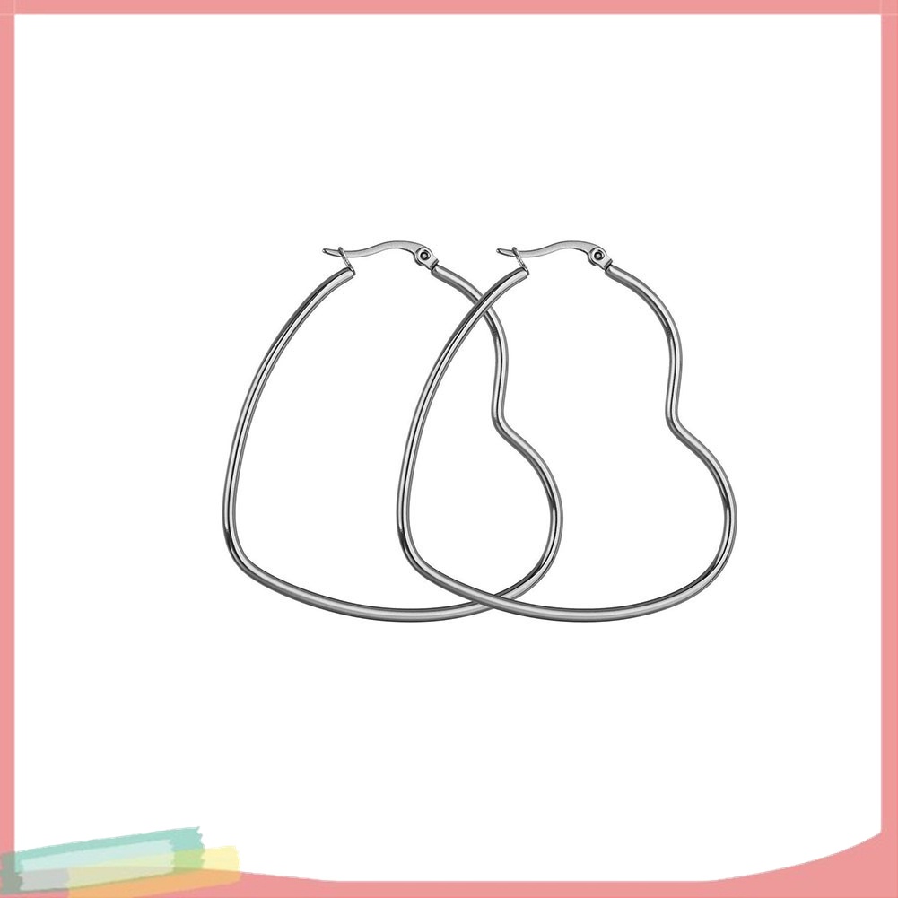 Bông Tai Hình Trái Tim Lớn Hợp Thời Trang Cho Nữ