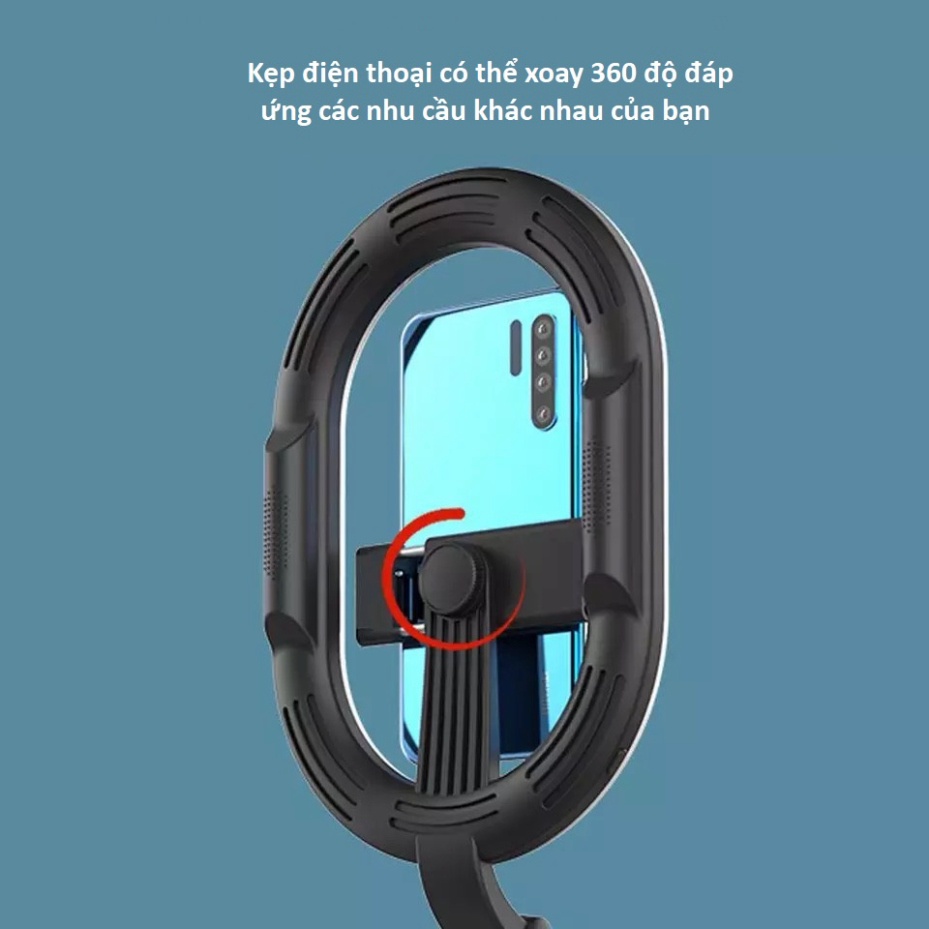 Giá đỡ điện thoại live stream A10 - trang bị đèn led, Giá kê điện thoại tự động quay theo mặt vật chủ