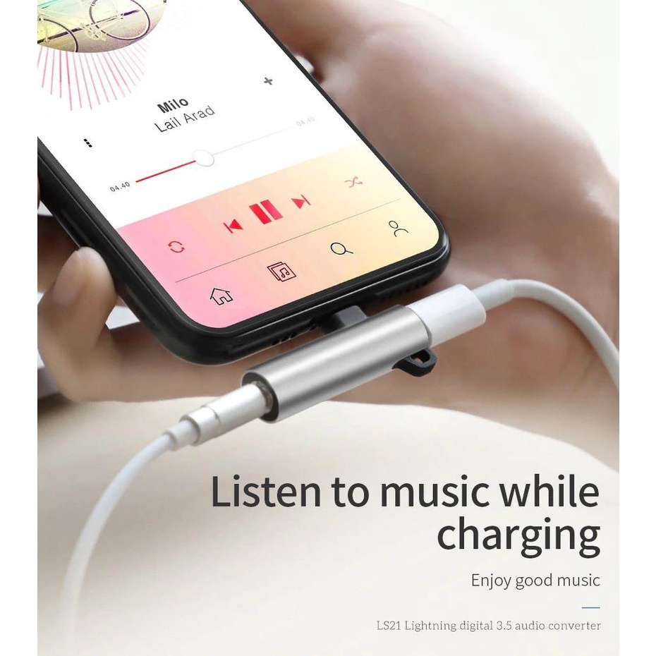 OTG Chuyển Đổi Lightning Sang 3.5mm iPhone iPad, Vừa Sạc Vừa Nghe Nhạc, Kim Loại Bền Bỉ, Lightning to 3.5mm adapter