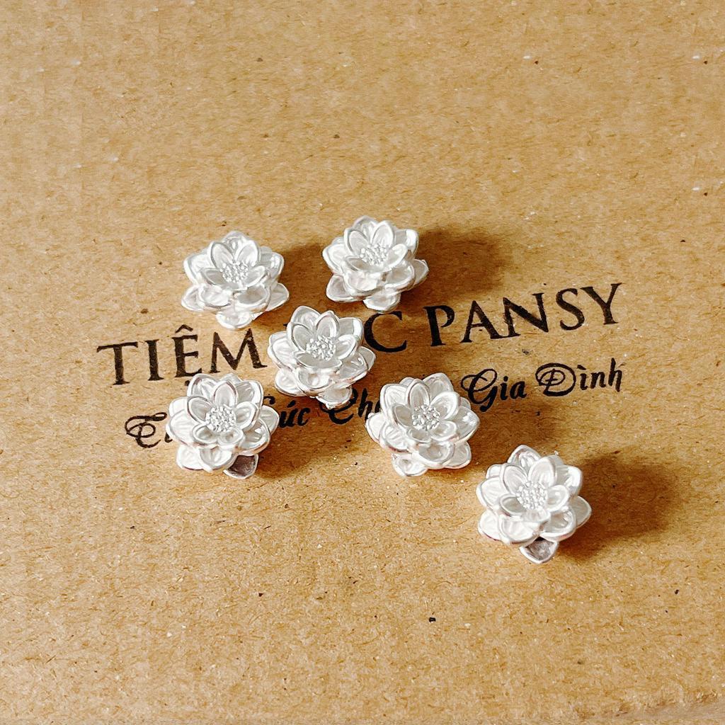 Vòng tay chỉ đỏ mix charm bông sen bạc ta bình an, may mắn - Vòng tay handmade dây lụa xoắn cho người lớn, trẻ em