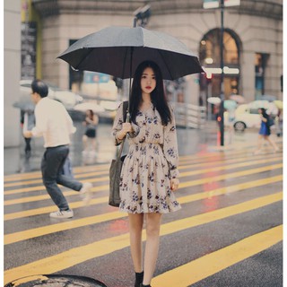 Váy vintage hoa chun eo