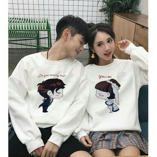 áo đôi thu đông hình chibi cưới siêu đẹp