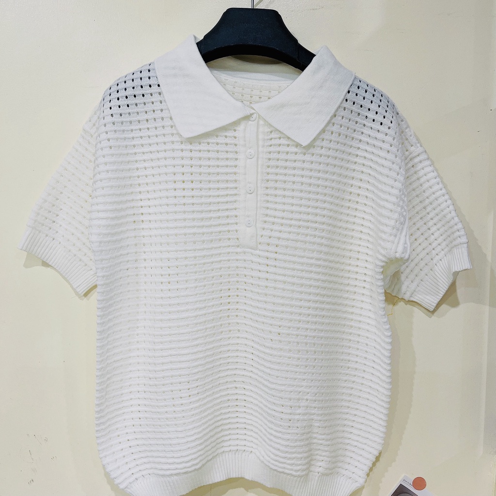 Áo Len Mongtoghi Tổ Ong Đục Lỗ Tay Lỡ Hè Thu Freesize Unisex Nhà Chic Z