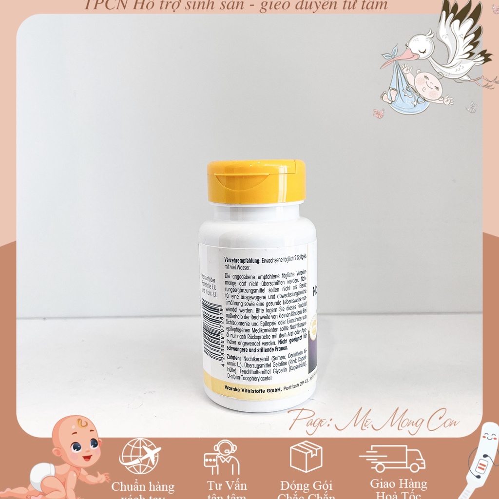 Tinh Dầu Hoa Anh Thảo Đức Warnke Nachtkerzenol 500mg 100 viên giúp làm đẹp da tóc cân bằng nội tiết tốt cho tim mạch