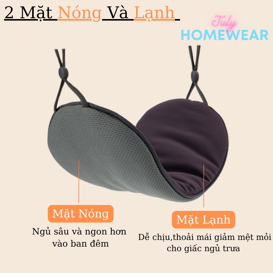 Bịt Mắt, Băng Đô Che Mắt Khi Ngủ 2 Mặt Nóng Và Lạnh Cho Buổi Trưa Và Buổi Tối JULYHOMEWEAR