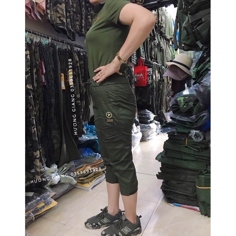 Quần ngố nữ rằn ri cạp chun siêu đẹp