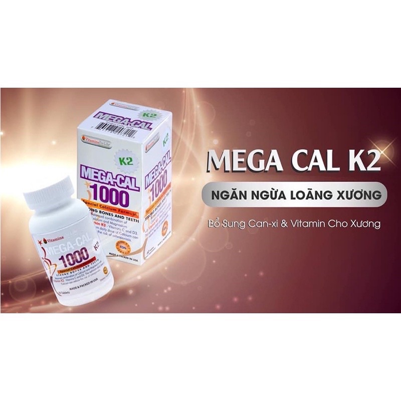 Mega Cal 1000 - Viên uống bổ sung Calci