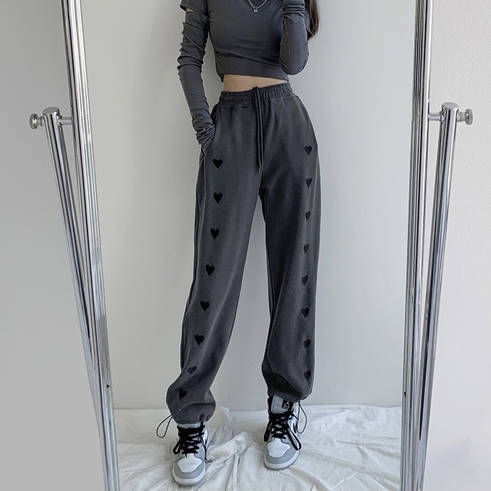 Quần Dài Thun Lưng Cao Ống Rộng Có Bo CEXI Vải Da Cá Phong Cách Ulzzang - Tuni Store