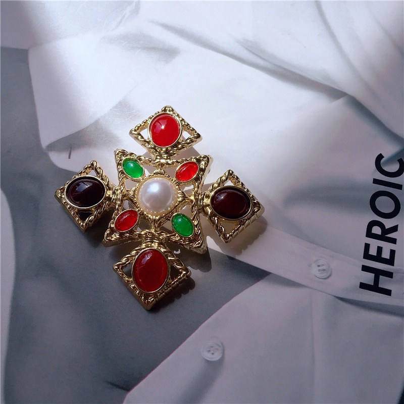 Ghim Cài Áo Đính Ngọc Trai Nhân Tạo Phong Cách Baroque Thời Trang Cho Nữ