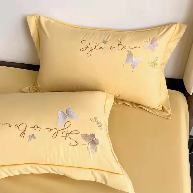 BỘ CHĂN GA GỐI COTTON SATEEN MỀM MỊN THOÁNG MÁT, SÉT 4 MÓN VỎ CHĂN GA VÀ VỎ GỐI COTTON THÊU SẮC NÉT