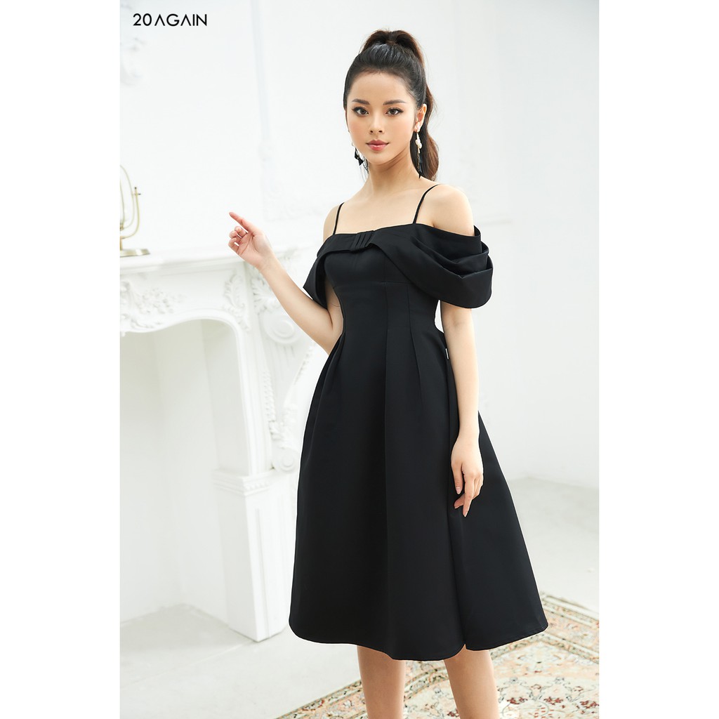 Đầm xòe nơ ngực trễ vai 20AGAIN DEA1315 | BigBuy360 - bigbuy360.vn