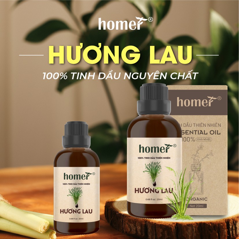 Tinh dầu Hương Lau Ấn Độ Homer 500ML/ 1L - Vetiver Essential Oil - đạt chuẩn chất lượng kiểm định