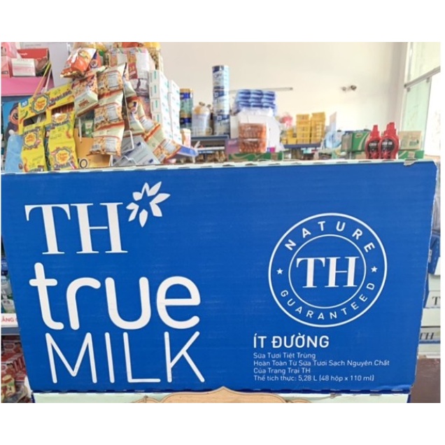 Sữa Tươi TH True Milk 48 hộp x 110ml Ít Đường/Có Đường