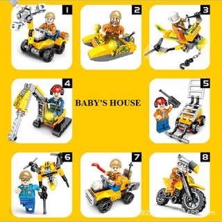 Minifugires mô hình nhân vật công nhân xây dựng Jungle