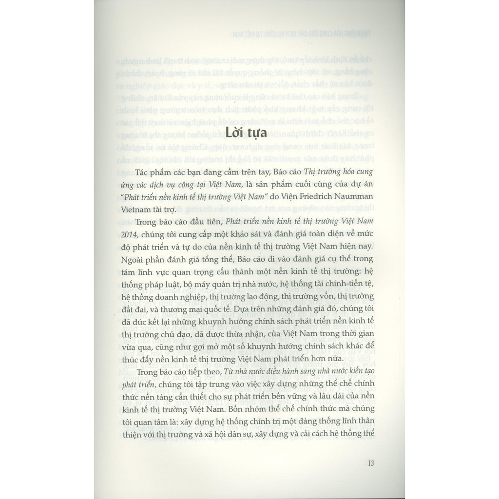 Sách - Báo Cáo Nghiên Cứu Kinh Tế - Thị Trường Hóa Cung Ứng Các Dịch Vụ Cong Tại Việt Nam