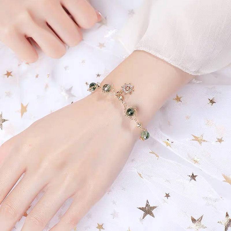 Vòng Đeo Tay Hình Ma Đính Đá Pha Lê Xanh Lá Cao Cấp Thiết Kế Thời Trang Mới 2022 Làm Quà Tặng Cho Bạn Gái